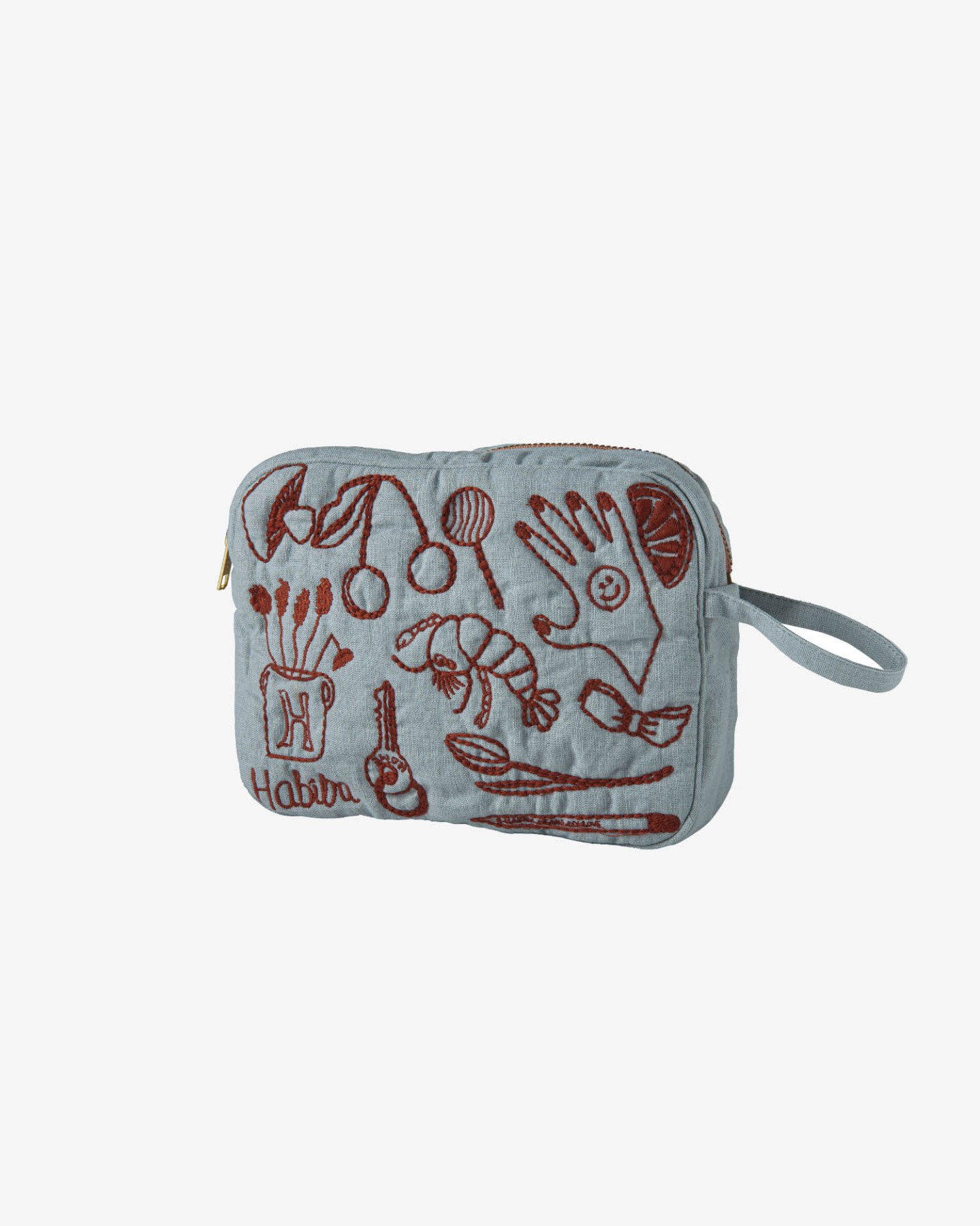 Haftowana kosmetyczka Clea Pastel Blue