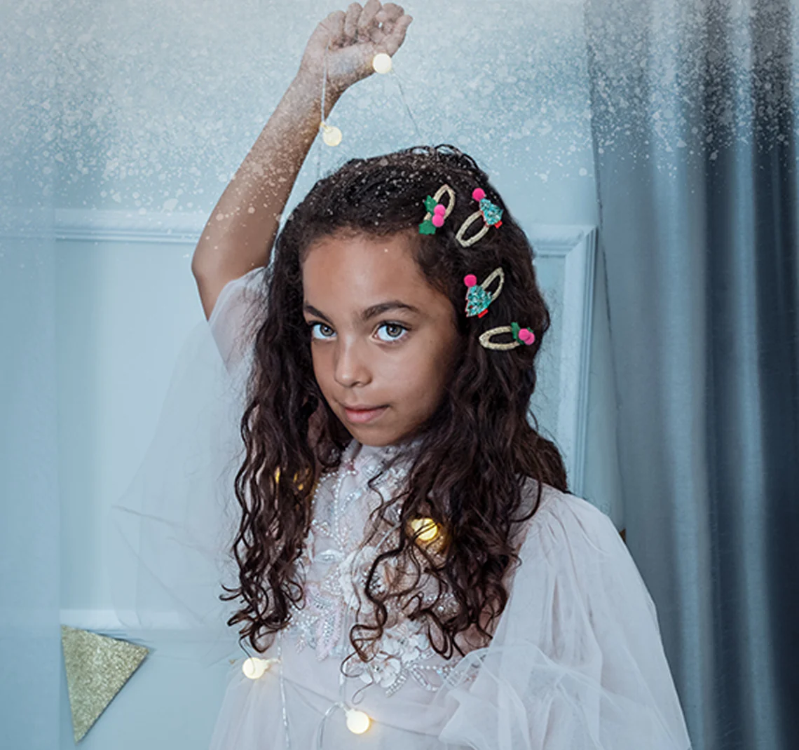 Zestaw spinek do włosów Glitter Xmas Tree2
