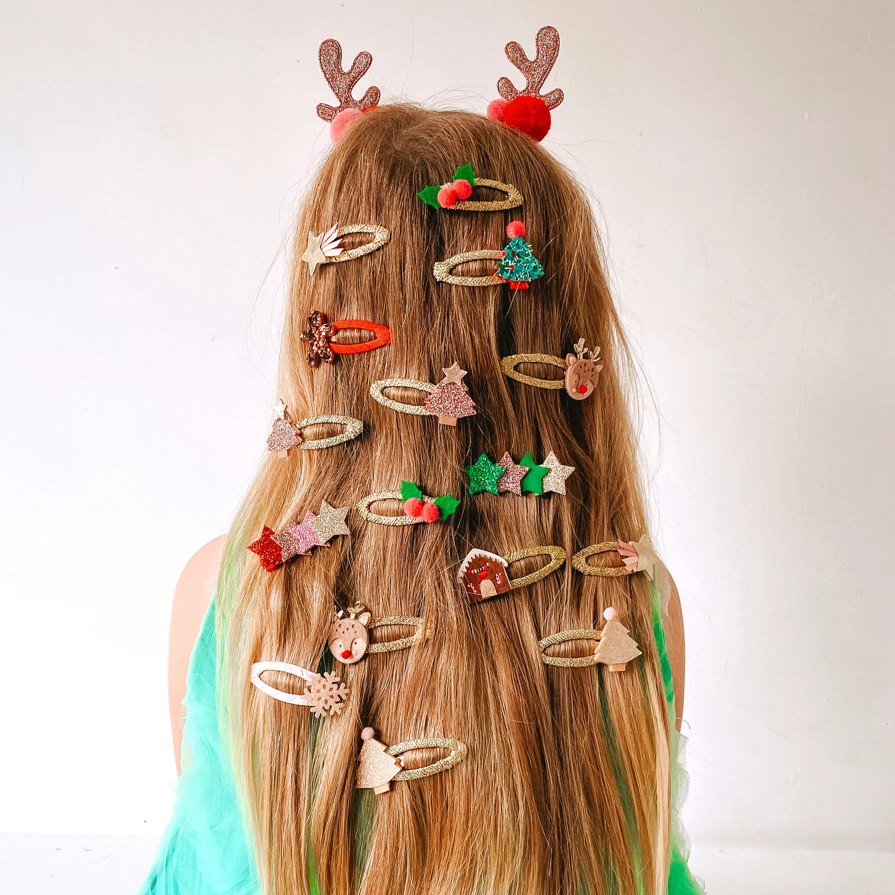 Zestaw spinek do włosów Glitter Xmas Tree4.jpg