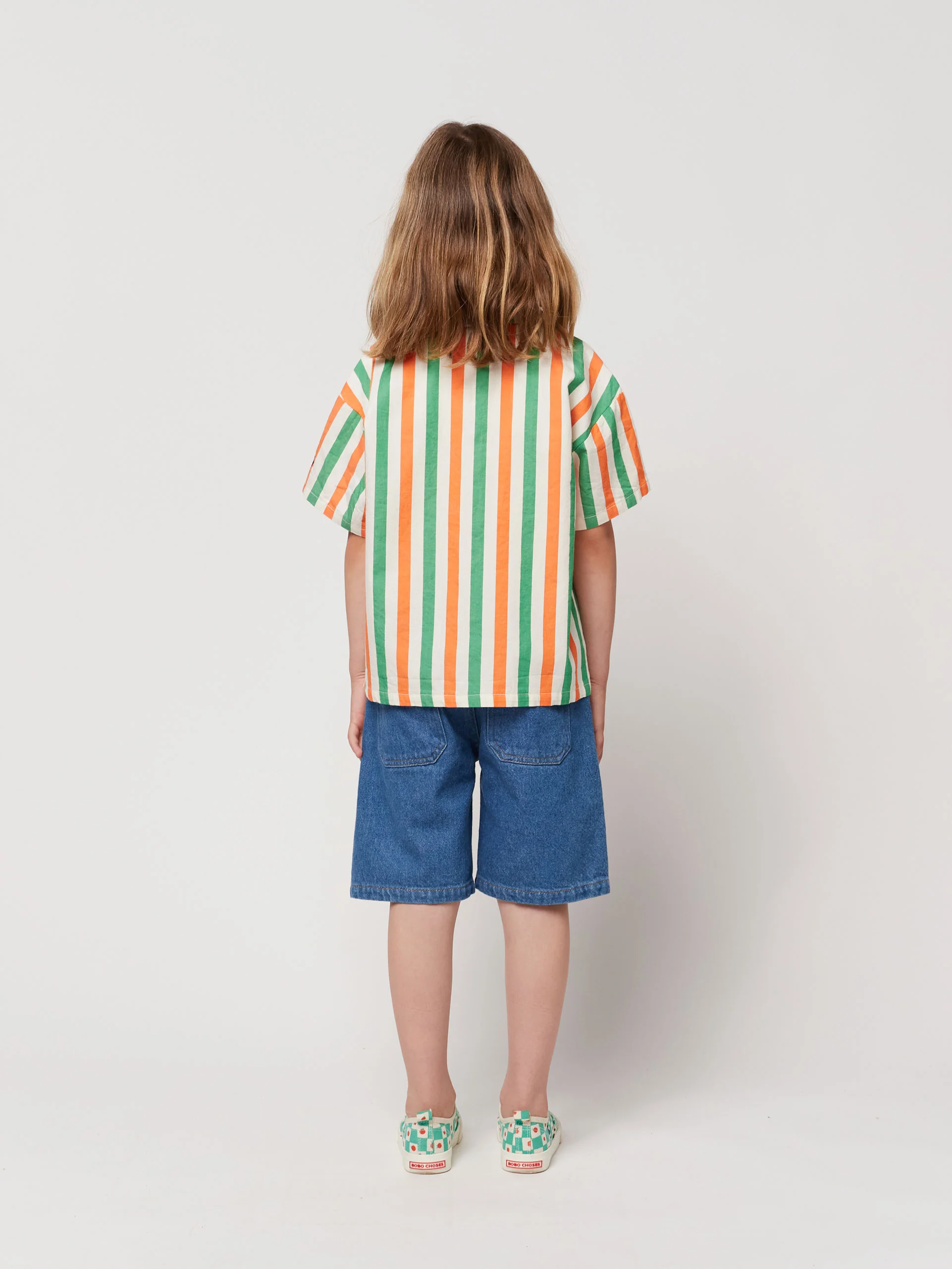 bobo Choses Spodenki denim Color Block12