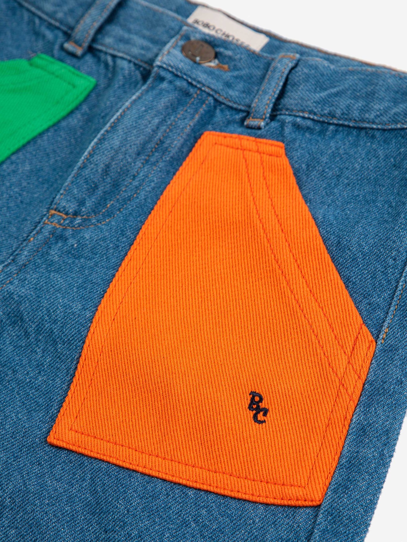 bobo Choses Spodenki denim Color Block4