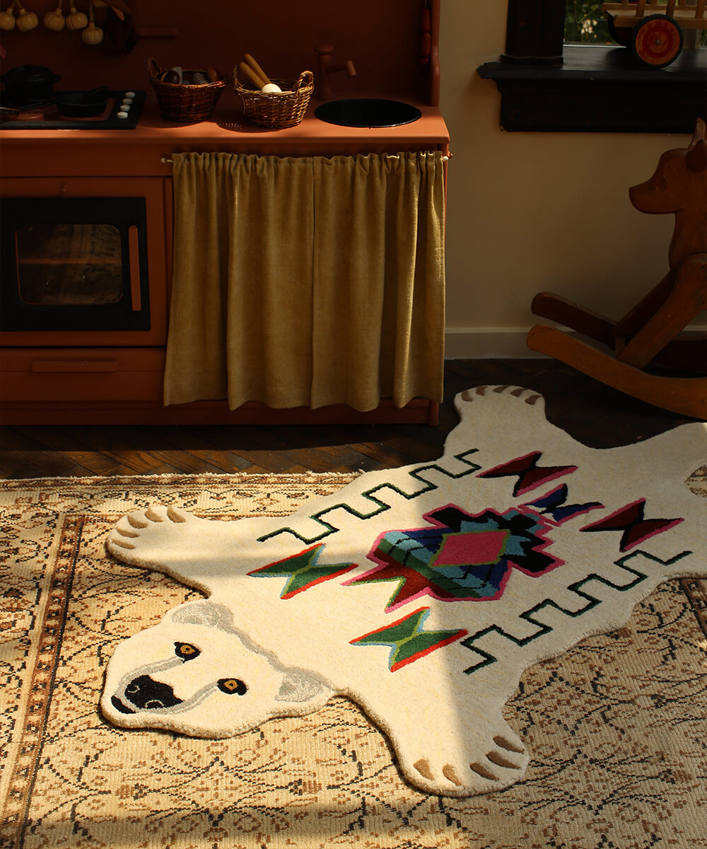 Doing Goods Duży wełniany dywan Kasbah Polar Bear8