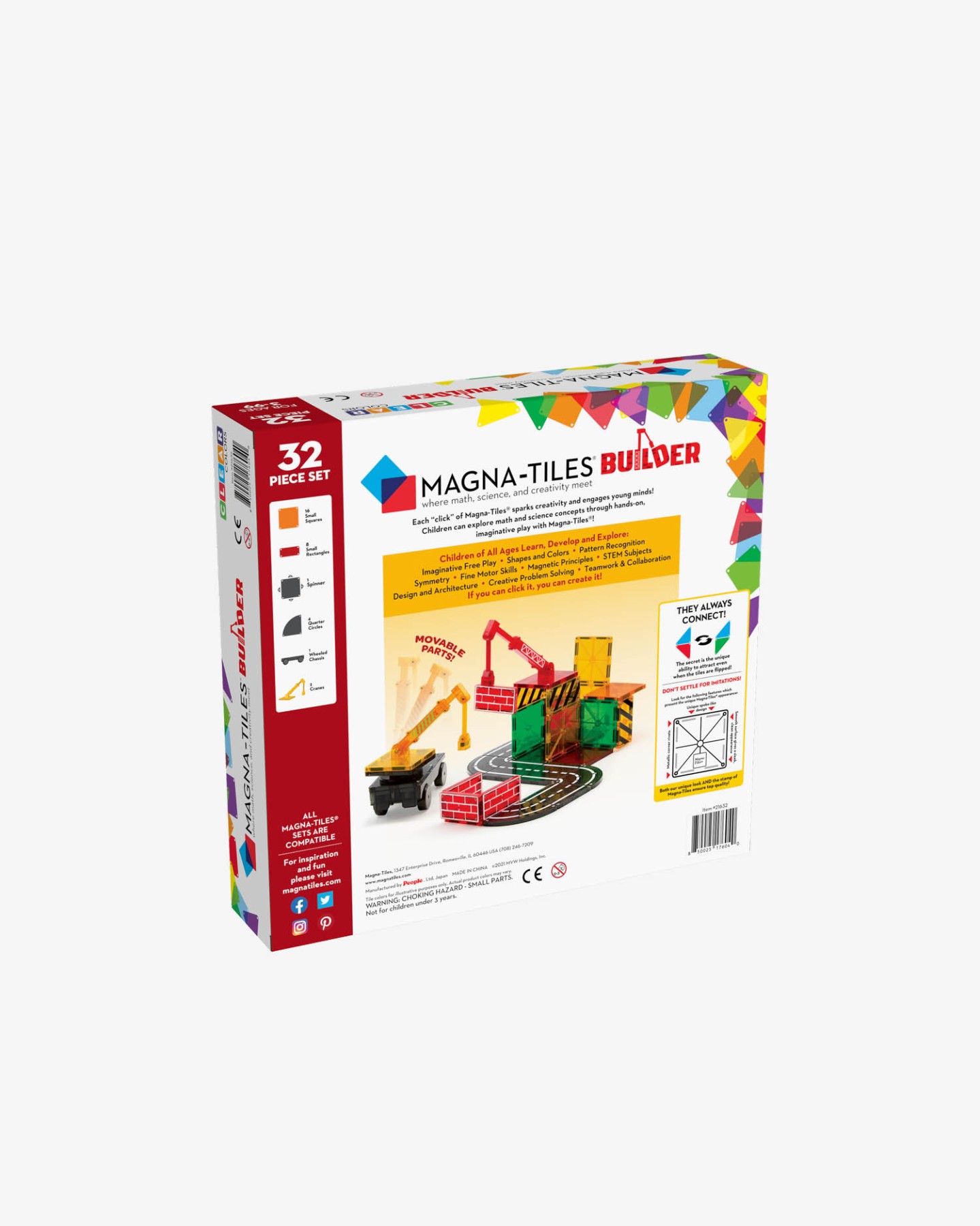 MAGNA-TILES Klocki Magnetyczne Builder 32 el. 2 (1)