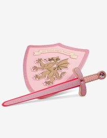 Zabawkowy miecz z tarczą Pink Glitter