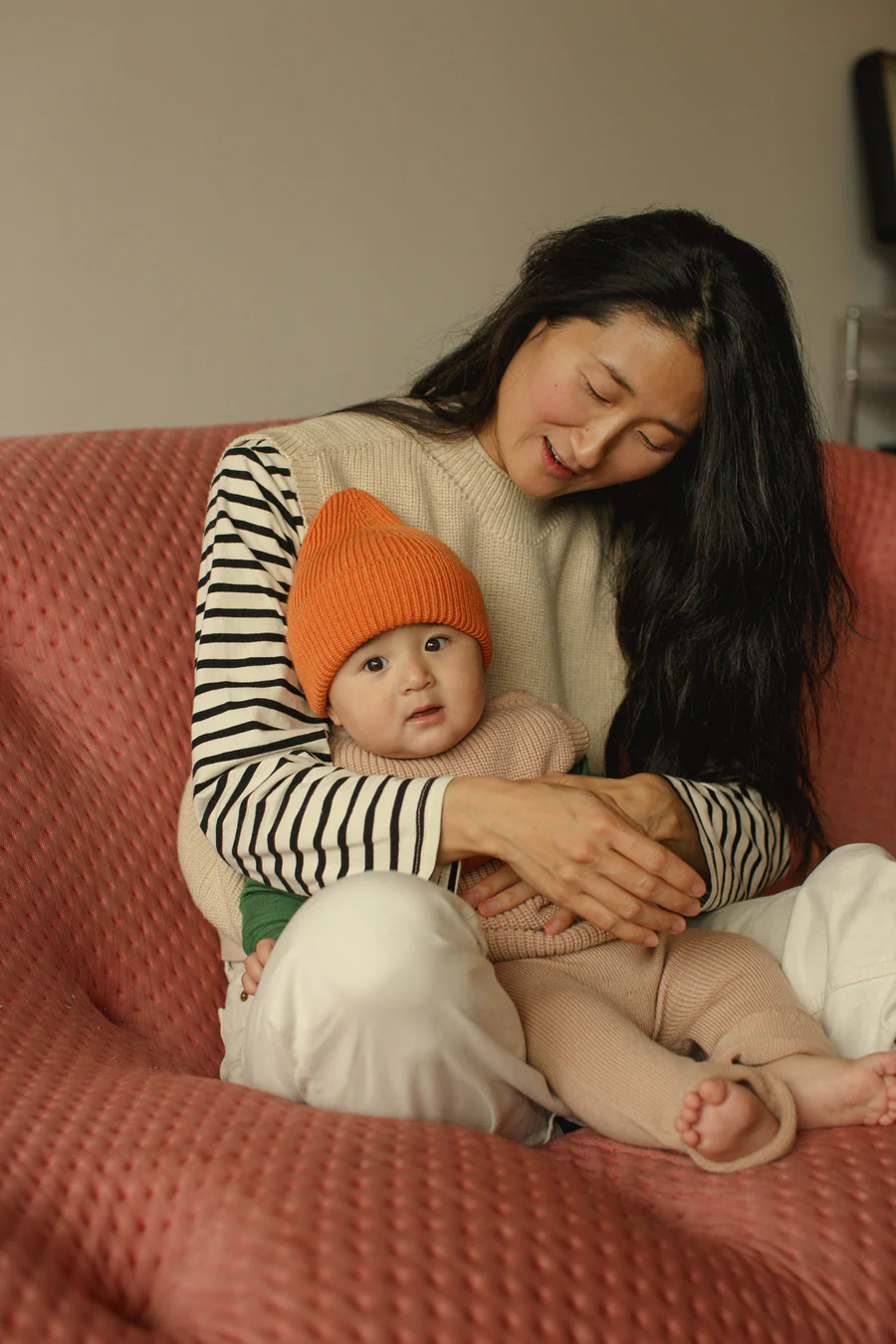 Czapka dla dzieci z wełny merino Fonzie Orange