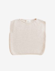 Kamizelka niemowlęca z wełny merino Cream hvid Bezrękawnik dla dzieci merino