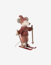 Zimowa myszka Starsza Siostra z nartami maileg Winter mouse with ski set, Big sister - Rose