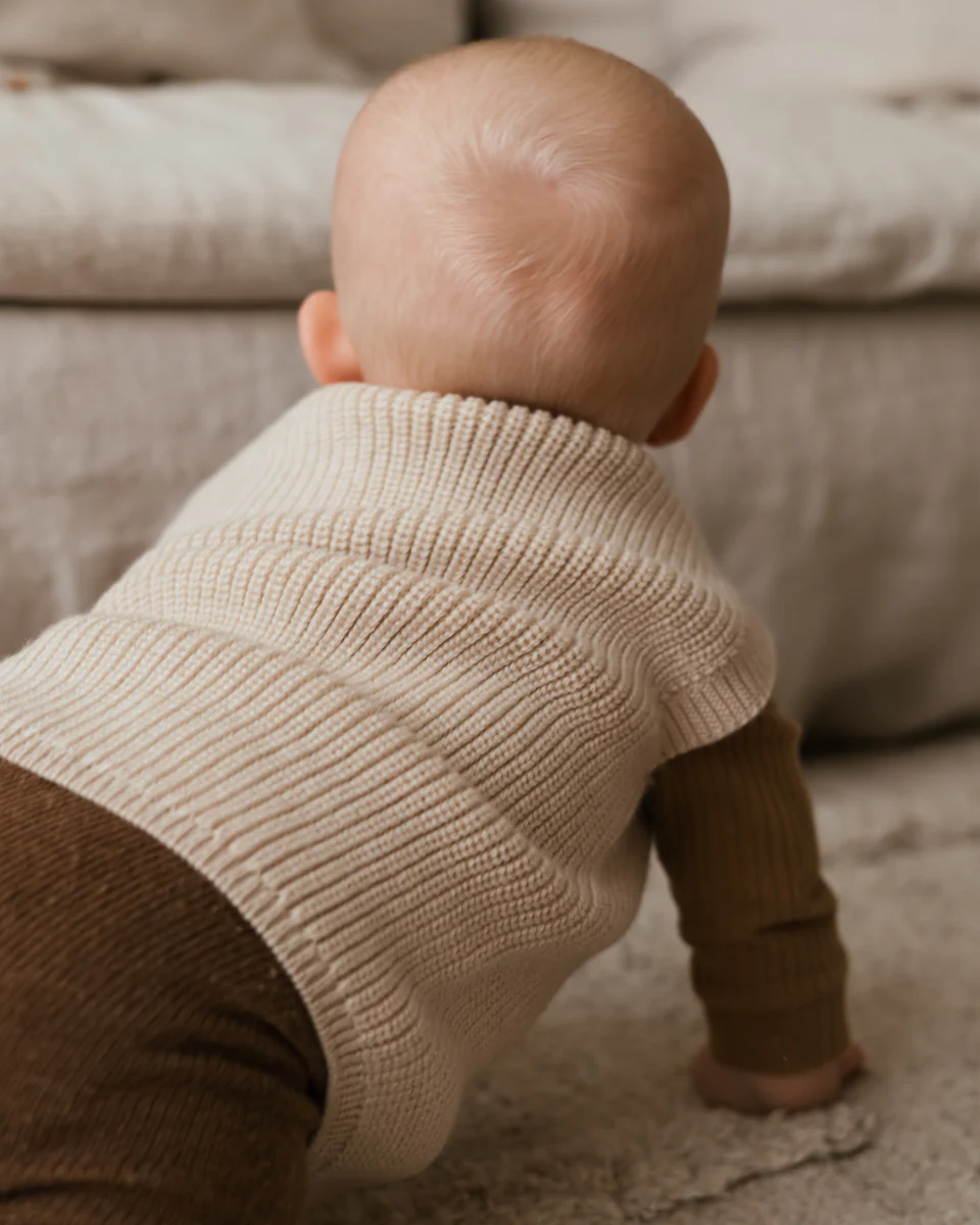 Kamizelka niemowlęca z wełny merino Cream hvid4 Kamizelka niemowlęca z wełny merino Cream hvid