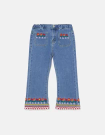 Spodnie jeansowe Floral Trim gorman boho spodnie dla dzieci