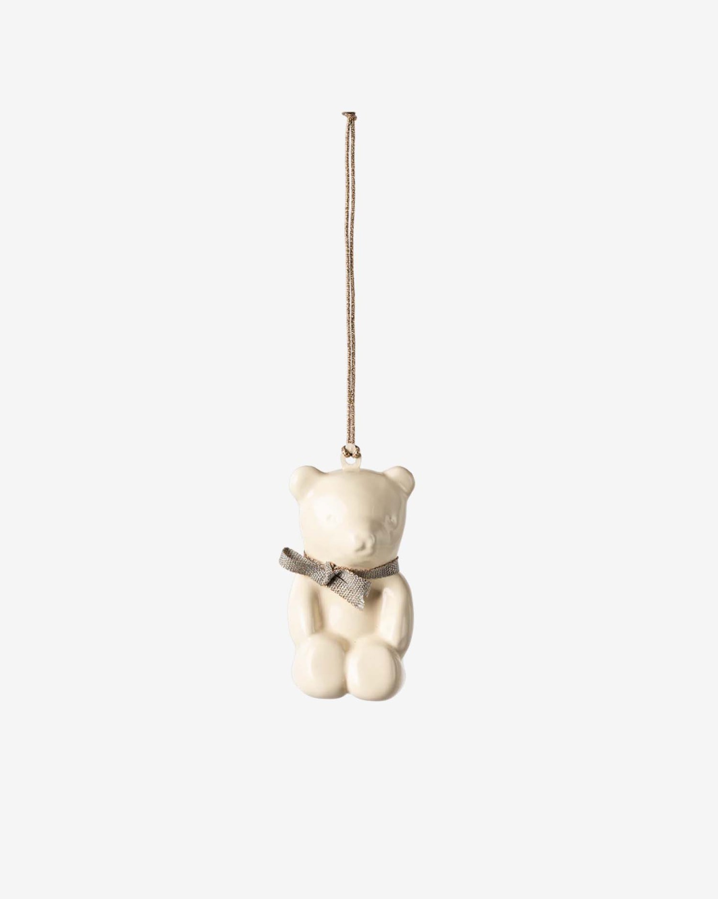 helloberry.pl maileg Metal ornament, Teddy bear – Off white_Blue Zawieszka świąteczna Teddy bear Blue