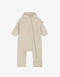 Kombinezon z uszami misia z wełny merino Off white Mikk-line Kombinezon niemowlęcy merino softwool Hello Berry