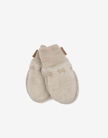 Rękawiczki z miękkiej wełny merino Off white Mikk-Line Hello Berry
