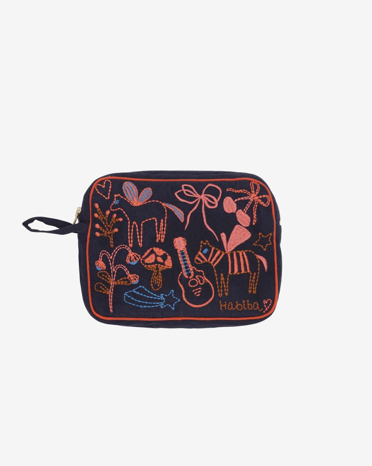 helloberry.pl habiba kosmetyczka mała granatowa 1 Haftowana kosmetyczka Nova Indigo Habiba
