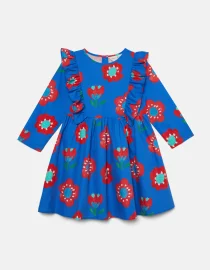 Bawełniana sukienka z falbankami Big Flowers