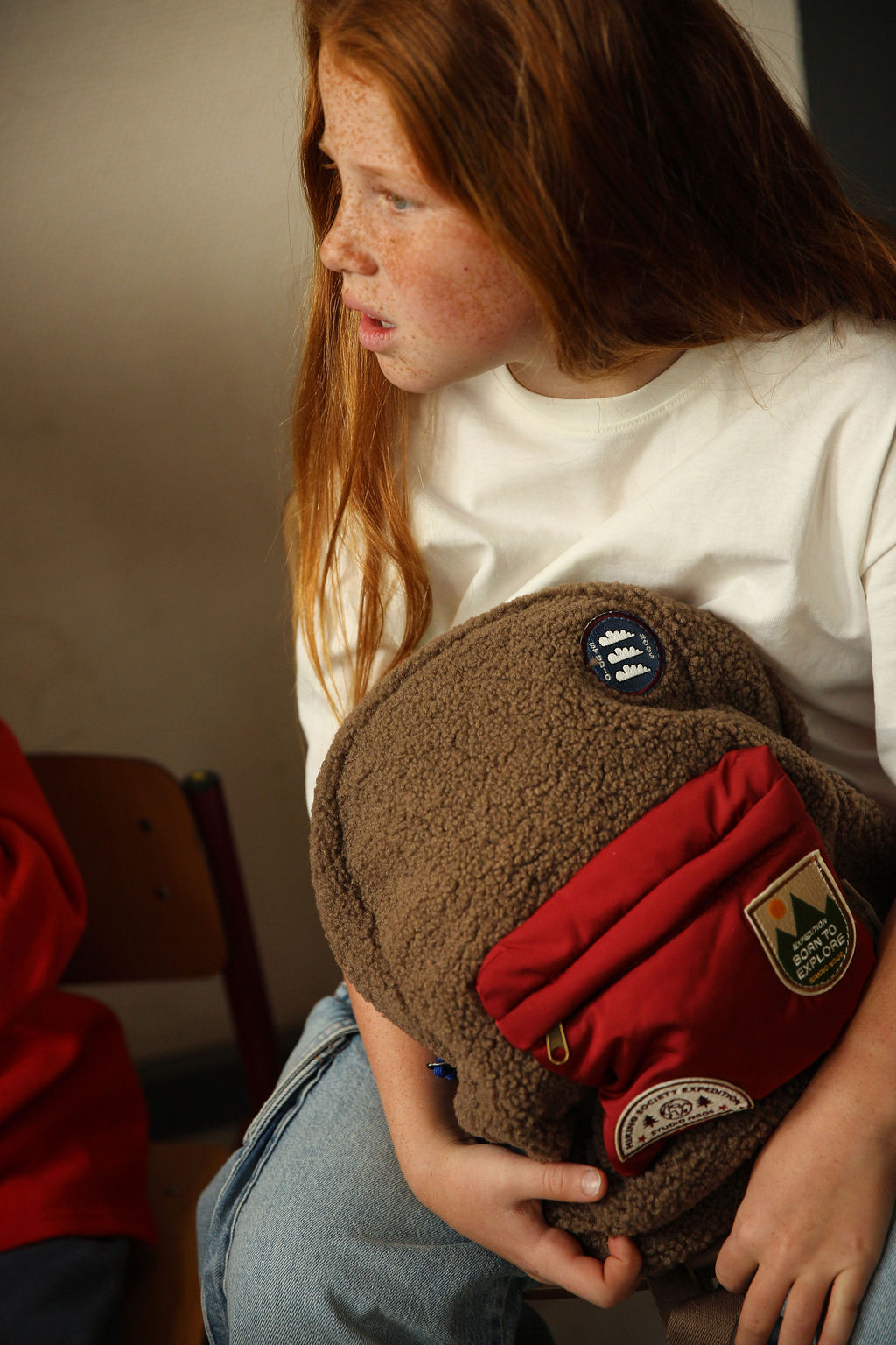 Brown:Burgundy Midi Backpack1