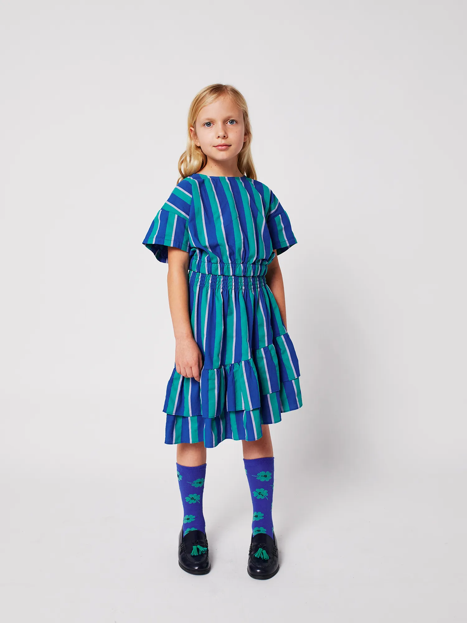 Striped woven midi skirt2