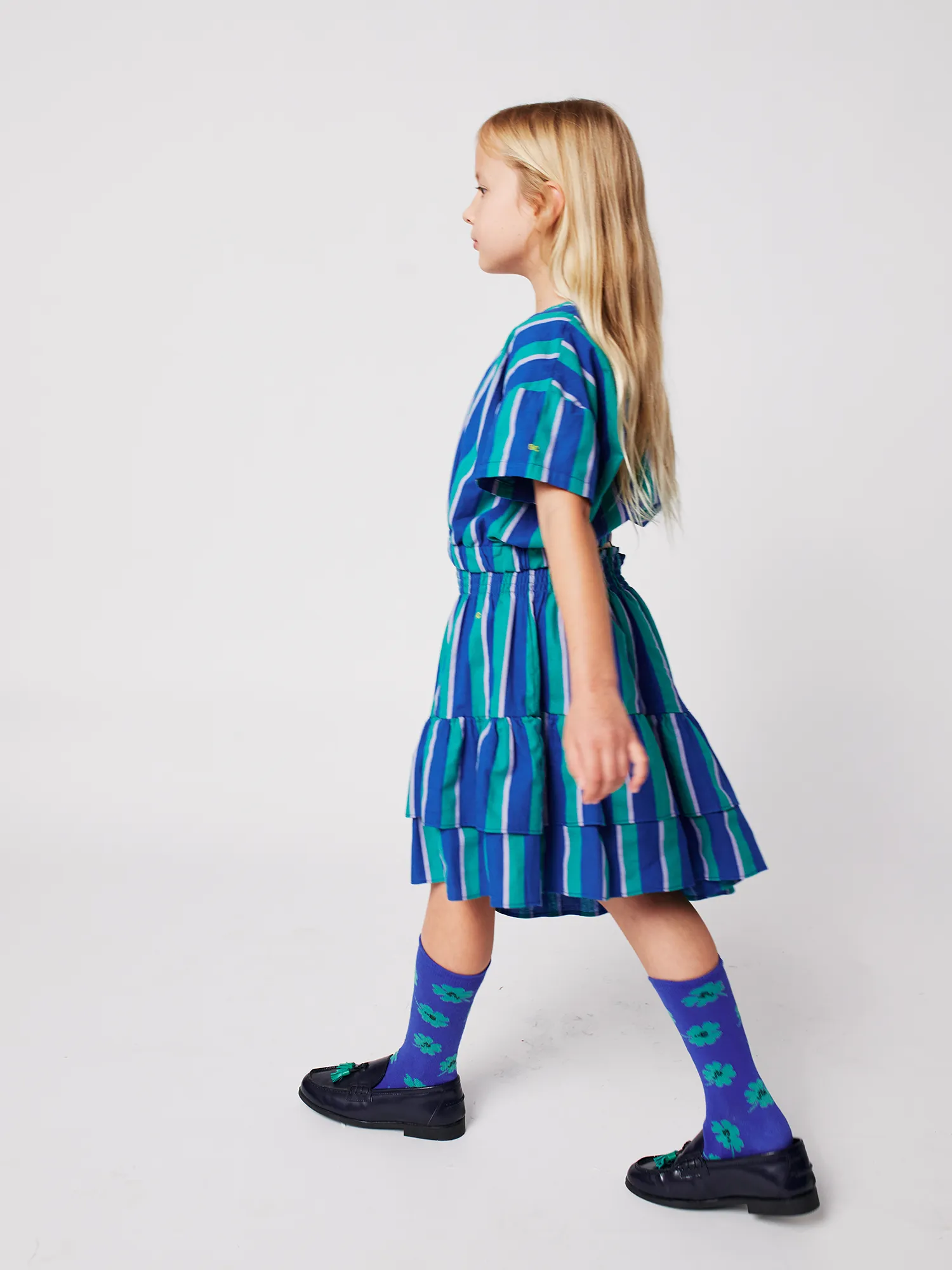 Striped woven midi skirt7