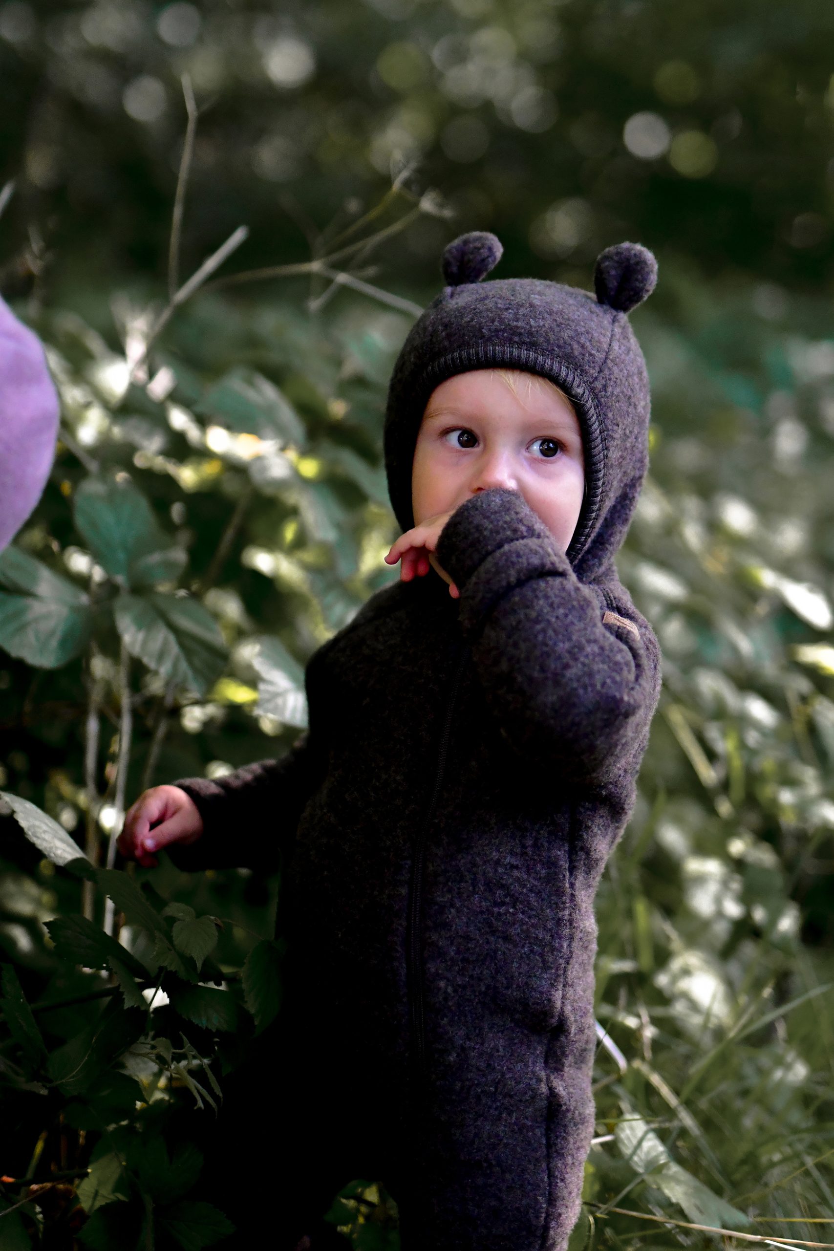 50041 - Wool Baby suit w ears - Dark Brown Melange - Extra 3