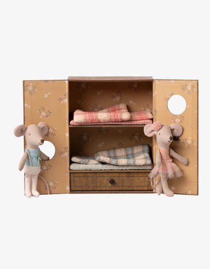 Zestaw myszek baletowych w pudełku – Little Sister & Brother maileg Ballet mice in dance studio, Little sister and brother