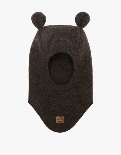 Kominiarka merino z uszami misia | Dark Brown Mikk-Line Engel