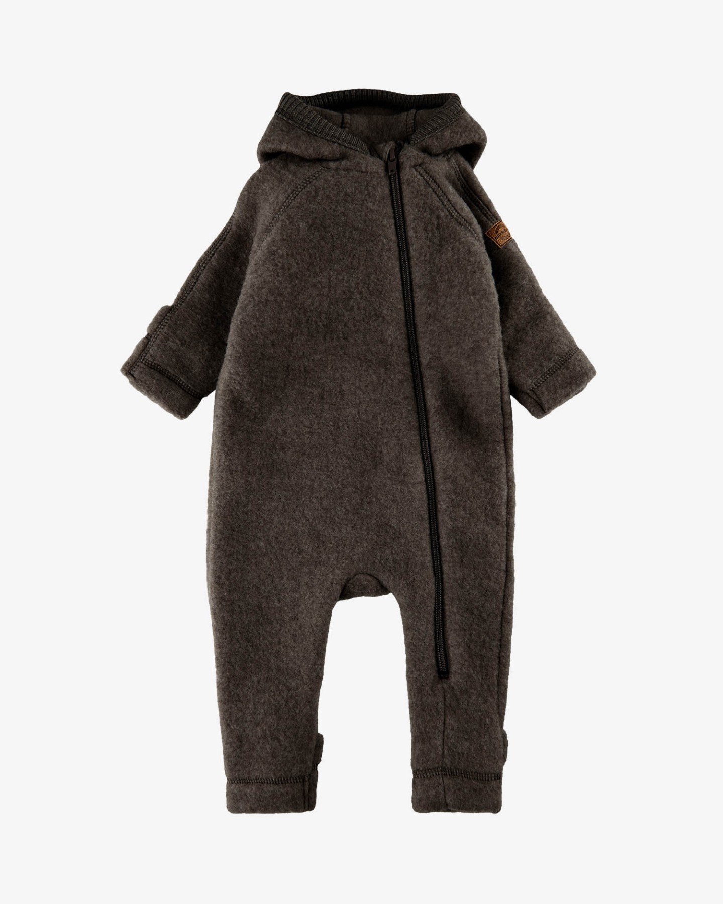 helloberry.pl mikk-line Kombinezon z uszami misia z wełny merino Dark Brown Melange 1 (1) merino, wełna merynosów, kombinezon niemowlęcy, kombinezon dziecięcy, kombinezon z uszami misia, kombinezon zimowy, kombinezon do wózka, kombinezon Mikk-Line, kombinezon Hello Berry, kombinezon Dark Brown