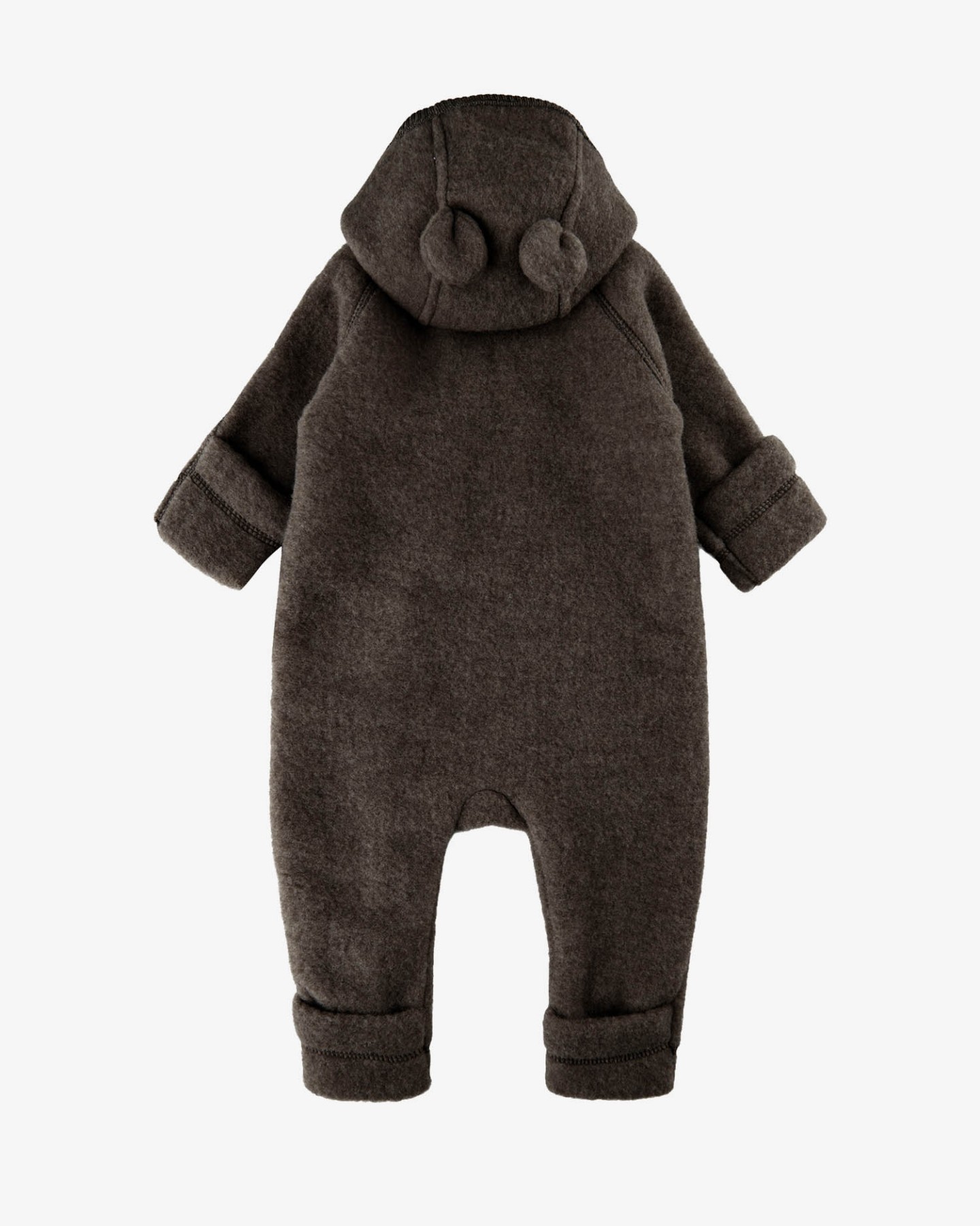helloberry.pl mikk-line Kombinezon z uszami misia z wełny merino Dark Brown Melange 2 (1) merino, wełna merynosów, kombinezon niemowlęcy, kombinezon dziecięcy, kombinezon z uszami misia, kombinezon zimowy, kombinezon do wózka, kombinezon Mikk-Line, kombinezon Hello Berry, kombinezon Dark Brown