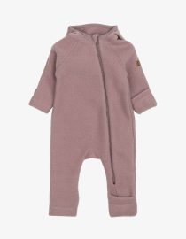 Kombinezon z uszami misia z wełny merino | Twilight Mauve