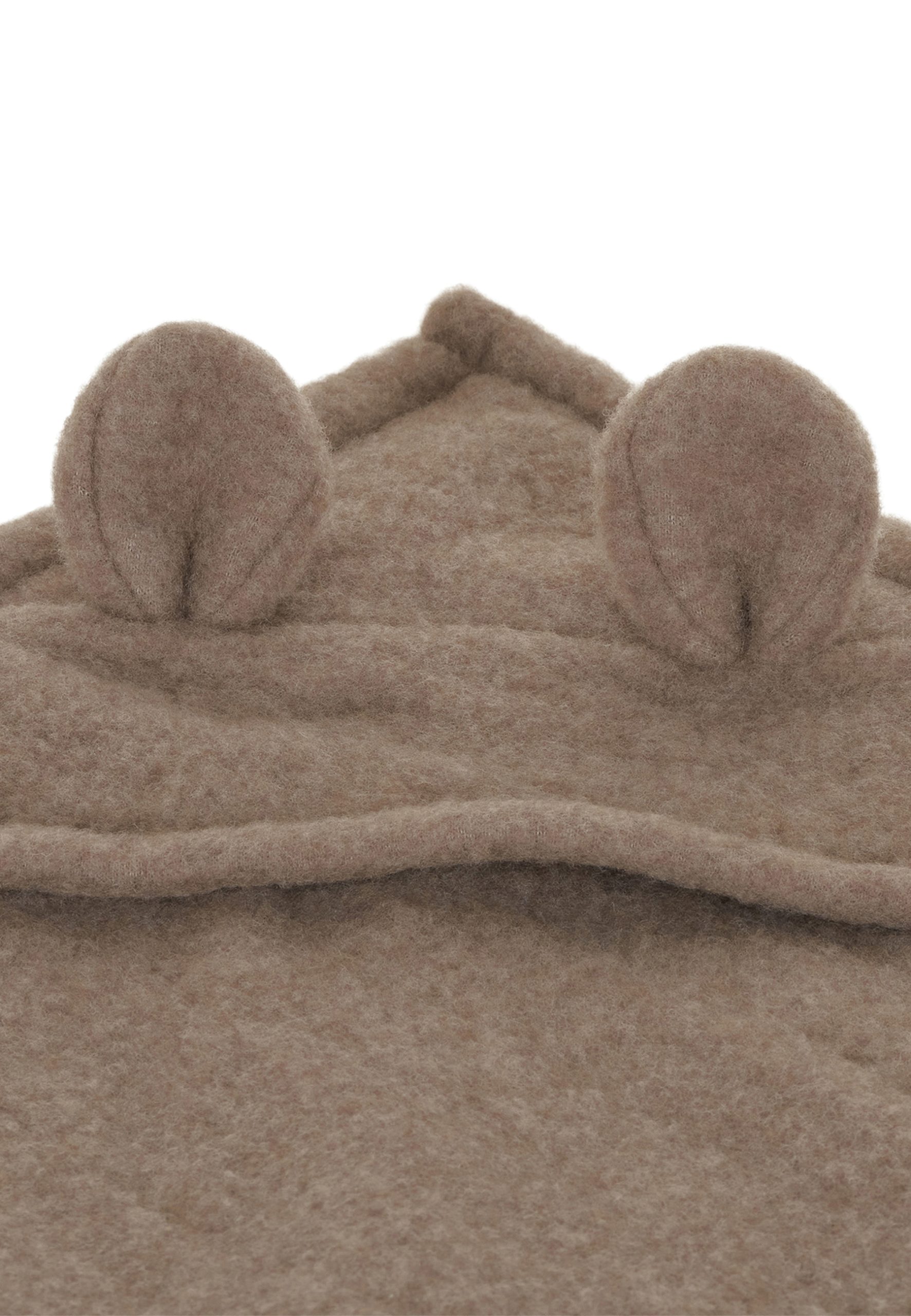 9318 - Wool Blanket - Melange Denver - Extra 1 Miękki kocyk z wełny merino Mikk-Line z uroczymi uszami w rogu.