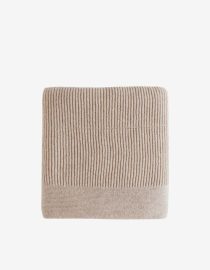 Duży koc z wełny merino Gaston | Beige hvid helloberry.pl