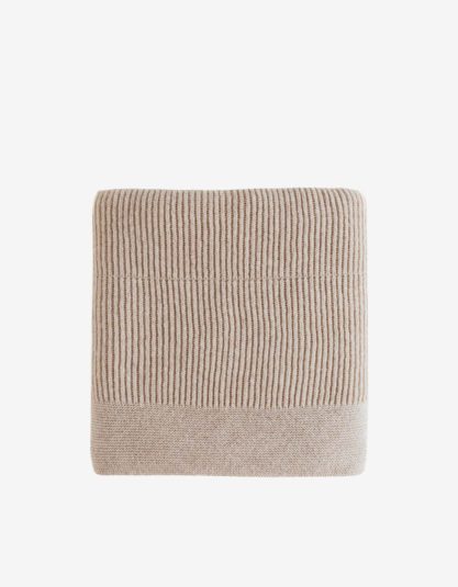 Duży koc z wełny merino Gaston | Beige hvid helloberry.pl