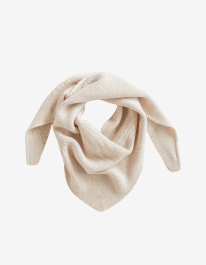 Trójkątny szalik z wełny merino Josephina | Cream Hvid Hello Berry Chusta wełniana merino huttelihut engel bandana dla dzieci meynos kremowa beżowa helloberry.pl