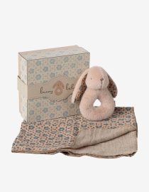 Bunny rattle set - Powder Hello Berry