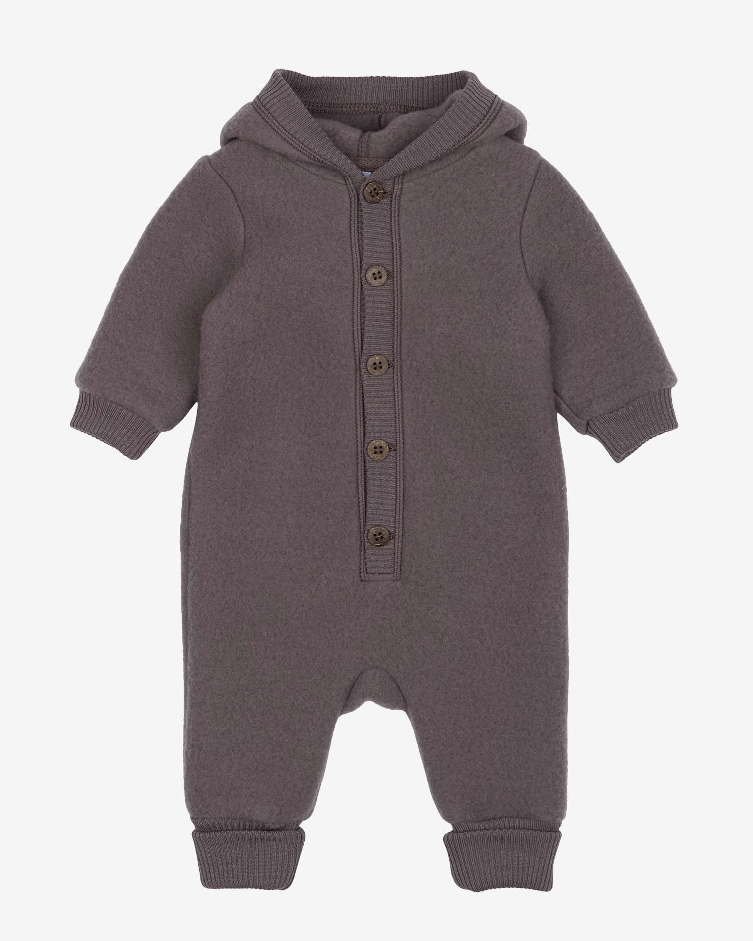 helloberry.pl mikk-line 50033ML_1 - Wool Baby Suit w. Hood - Sparrow - Extra 1 (1) MIKK-LINE Kombinezon z wełny merino z kapturem
