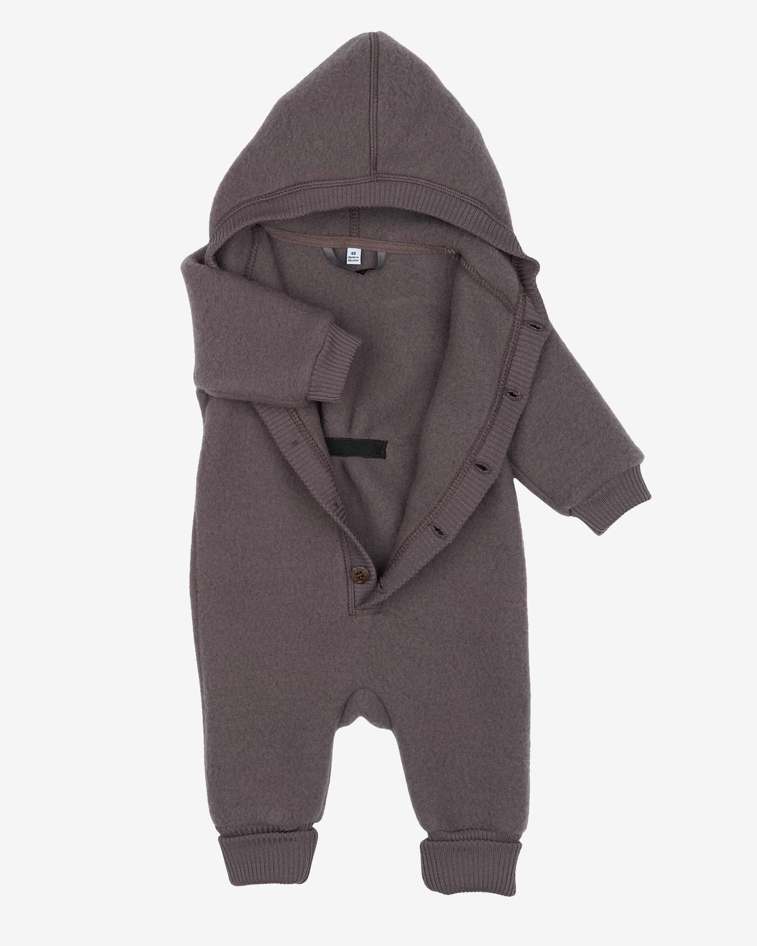 helloberry.pl mikk-line 50033ML_1 - Wool Baby Suit w. Hood - Sparrow - Extra 3 MIKK-LINE Kombinezon z wełny merino z kapturem