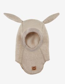 Offwhite MIKK-LINE Kominiarka merino z uszami królika