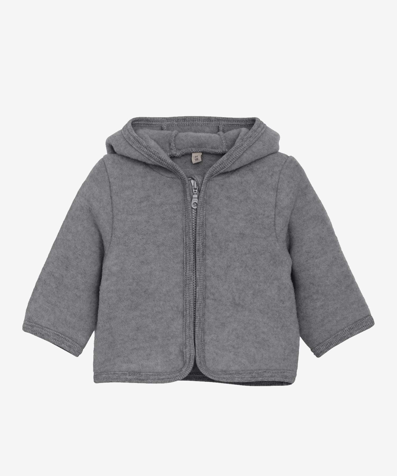 helloberry.pl warstwa HUTTEliHUT - Jacket Ears Wool Fleece 480665 - 1220 - Medium Grey Melange Kurtka merino z uszami królika | Grey Melange