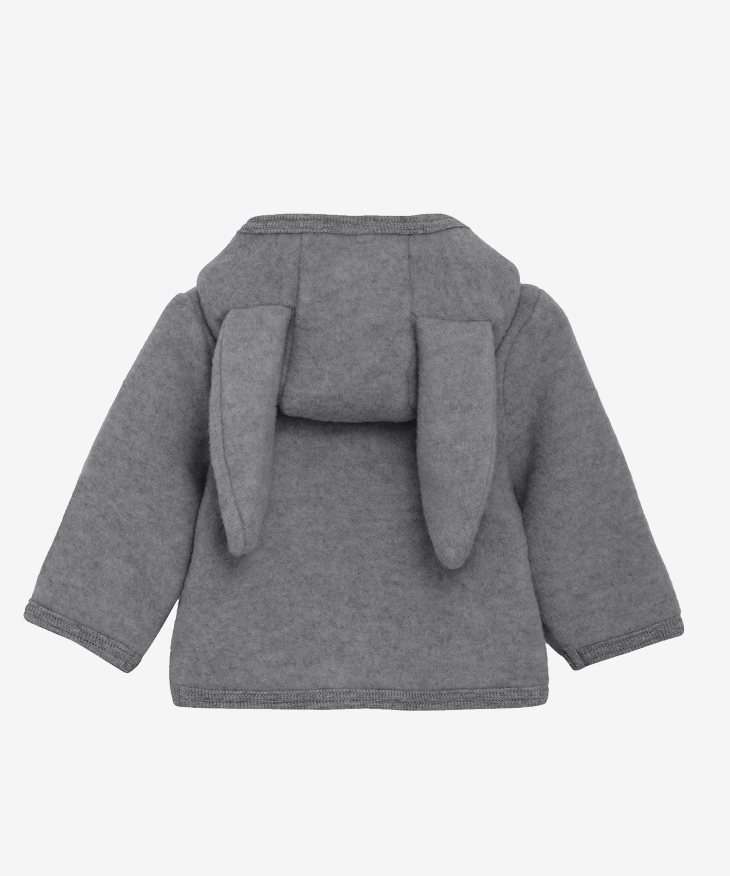 helloberry.pl warstwa HUTTEliHUT - Jacket Ears Wool Fleece 480665 - 1220 - Medium Grey Melange2 Kurtka merino z uszami królika | Grey Melange