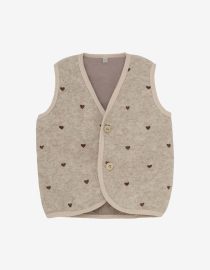 HUTTEliHUT - Vest Wool Emb. w. Lining 480676 - 2601 - Sand Melange