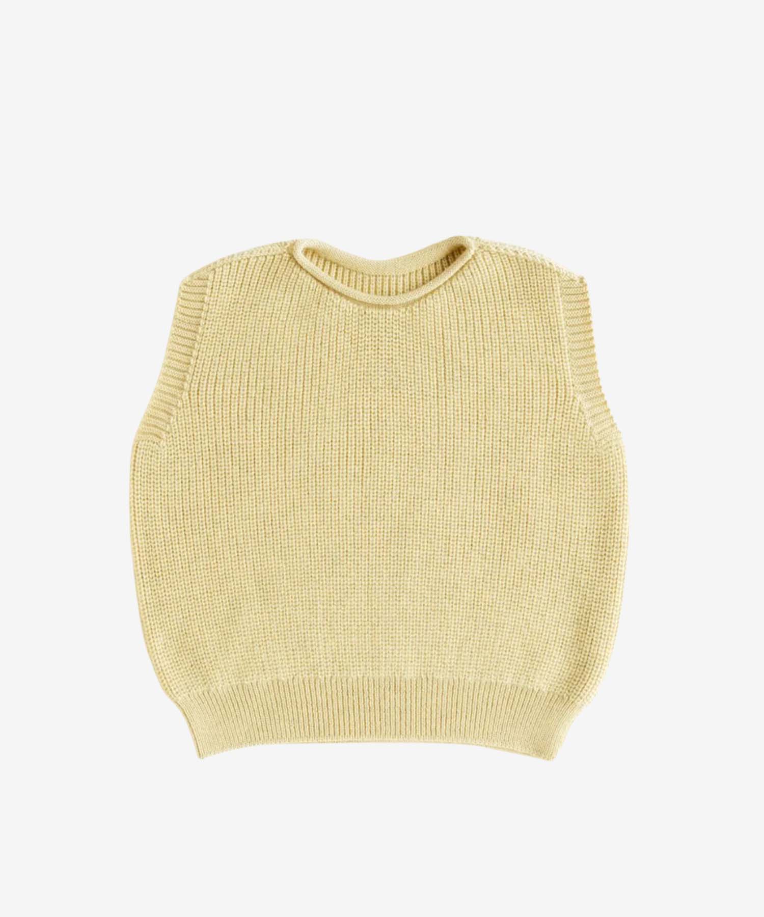 helloberry.pl hvid kamizelka Hvid vest Harvey kids Light yellow Kamizelka dziecięca z wełny merino | Light Yellow