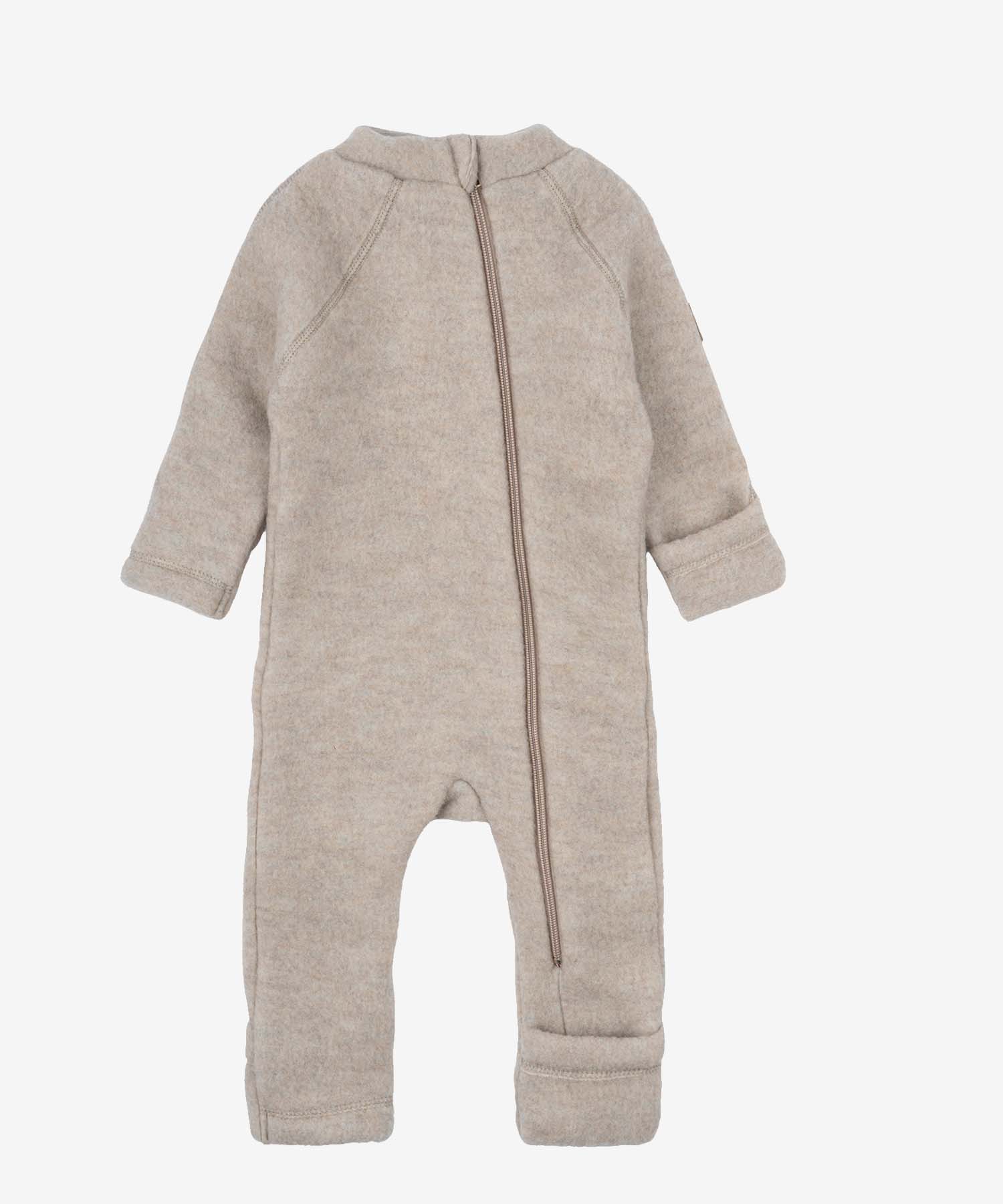 helloberry.pl MIKK-LINE 50005NOOS - Melange Offwhite - Extra 1 Kombinezon z miękkiej z wełny merino | Offwhite