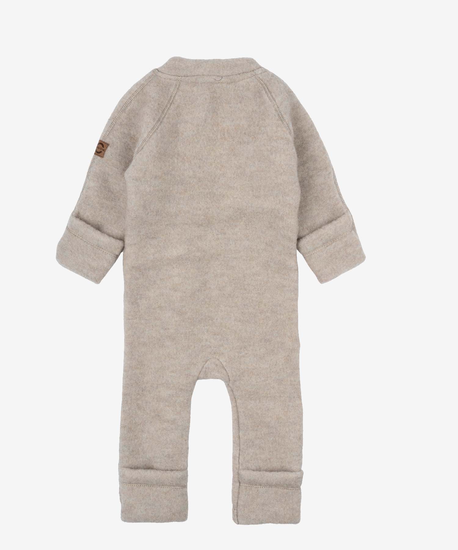 helloberry.pl MIKK-LINE 50005NOOS - Melange Offwhite - Extra 2 Kombinezon z miękkiej z wełny merino | Offwhite