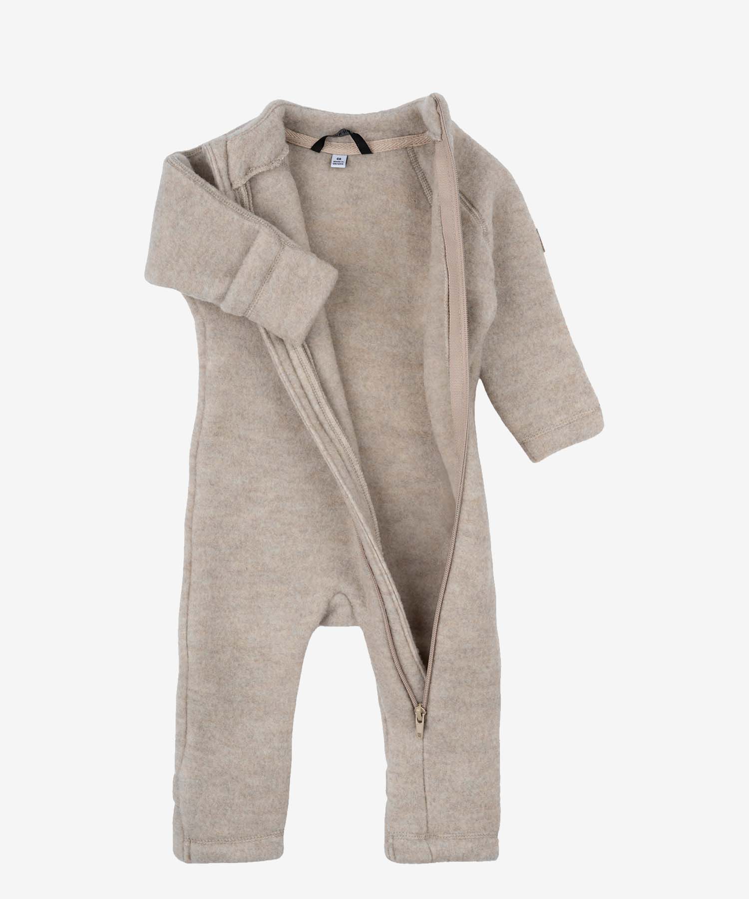 helloberry.pl MIKK-LINE 50005NOOS - Melange Offwhite - Extra 3 Kombinezon z miękkiej z wełny merino | Offwhite