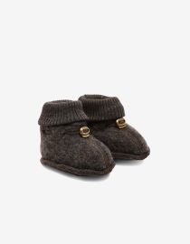 MIKK-LINE – Buciki z miękkiej wełny merino | Brown Melange Hello Berry