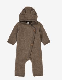Müsli WOOLLY suit in merino wool fleece; Müsli – Kombinezon z wełny merino WOOLLY – Walnut Melange huttelihut hello berry