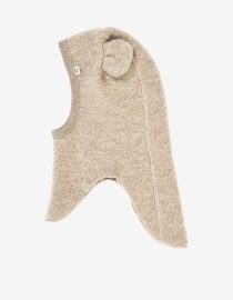 Kominiarka merino z uszami misia Woolly | Balsam Melange musli by green cotton hello berry