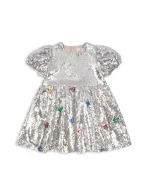 STARLA STARDUST DRESS star sequin silver