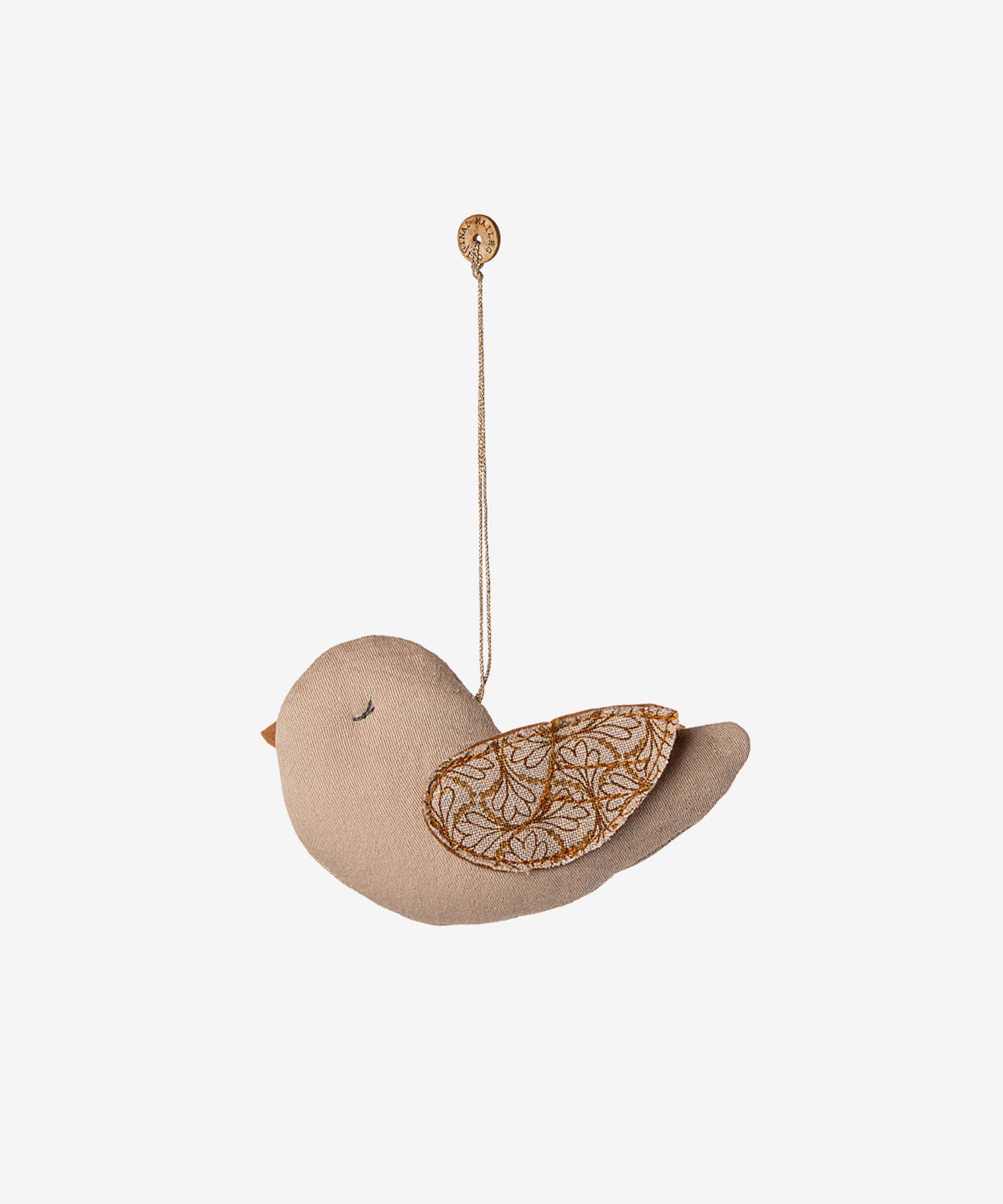 helloberry.pl maileg 14-5551-00 (1) Miękka zawieszka Ptaszek | Winter Heart Sand