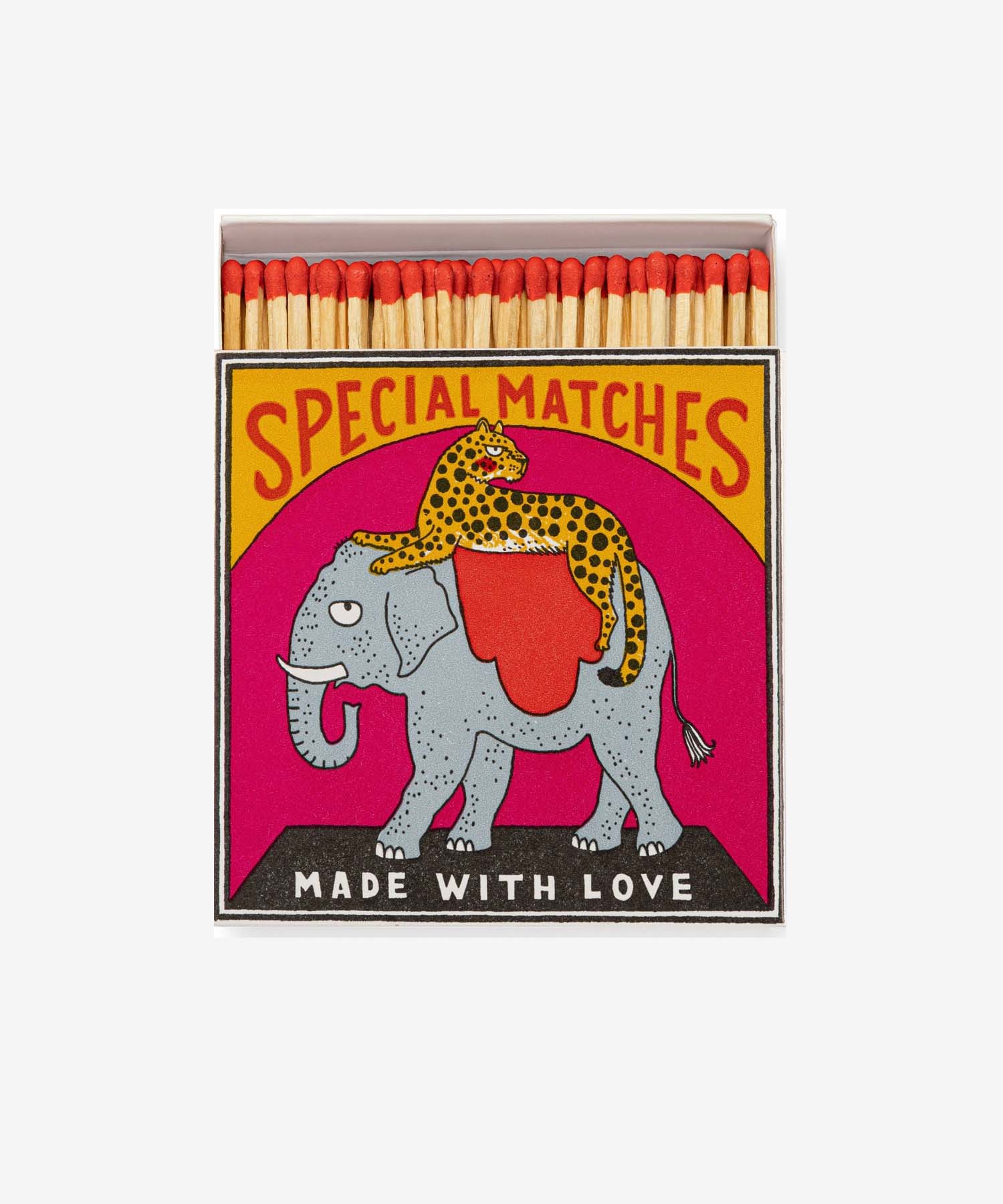 helloberry.pl archivist gallery Charlotte Farmer Elephant _ Square - Safety Matches Zapałki ozdobne | Elephant and Cheetah Matches