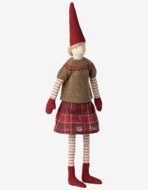 Świąteczny skrzat Pixy | Size 4 Girl Red checkered skirt