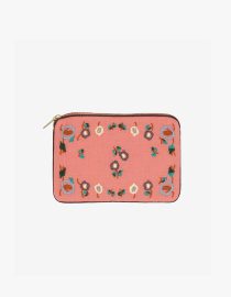 Mała haftowana saszetka Flora | Berry